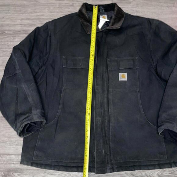 Carhartt Jacket Back Quilted Lined Black Chore Coat XXL 50 Heavy Insulate - Picture 4 of 9